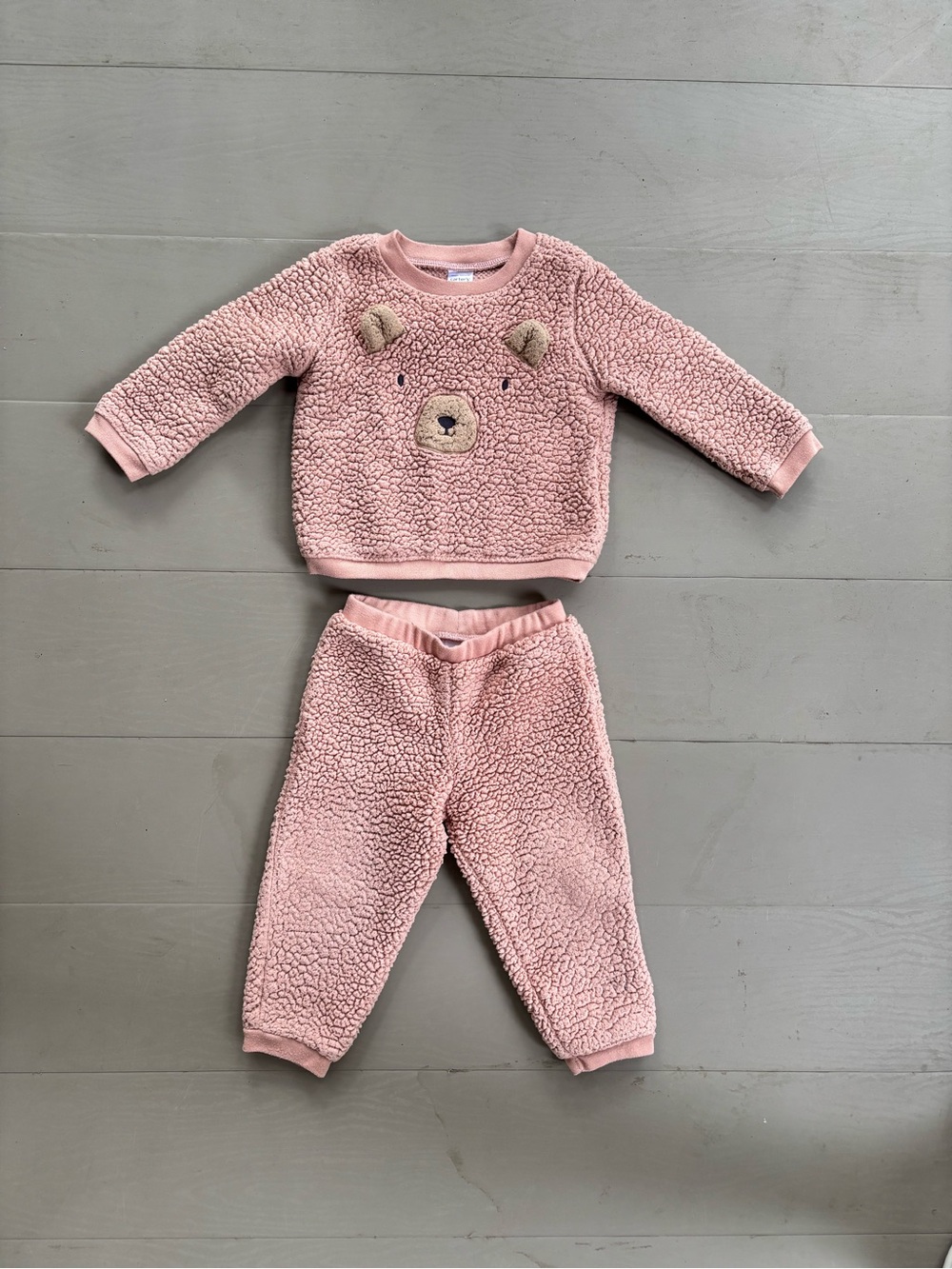 Carter's Pink Teddy Sherpa Two-Piece Outfit